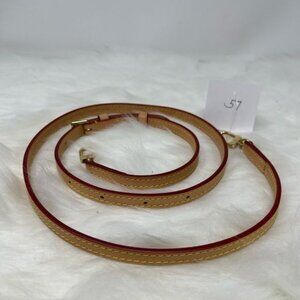 376 Pre Owned Auth Louis Vuitton Adjustable Shoulder Brown Leather Strap 46"